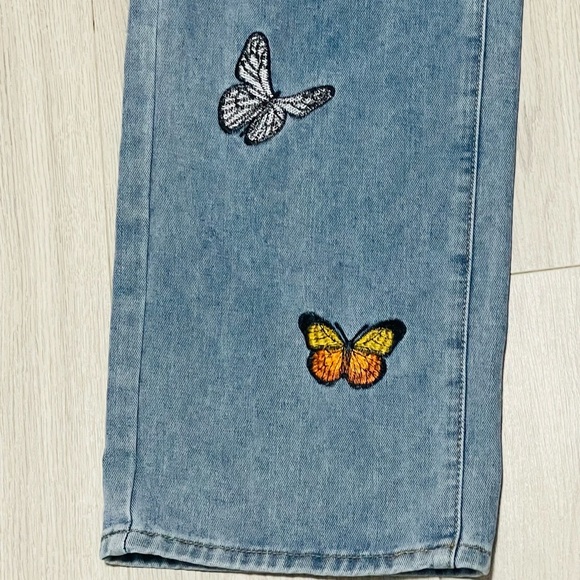 Embroidered Butterfly Blue Vintage Style Jeans Sz Sm - Picture 6 of 8